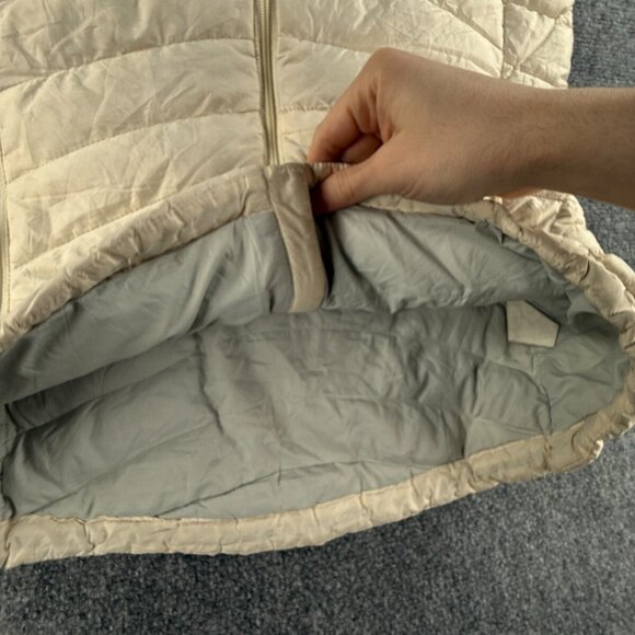Patagonia Women Down Vest Sleeveless Ivory Full Zip Pockets Small Adjustable - Picture 12 of 16